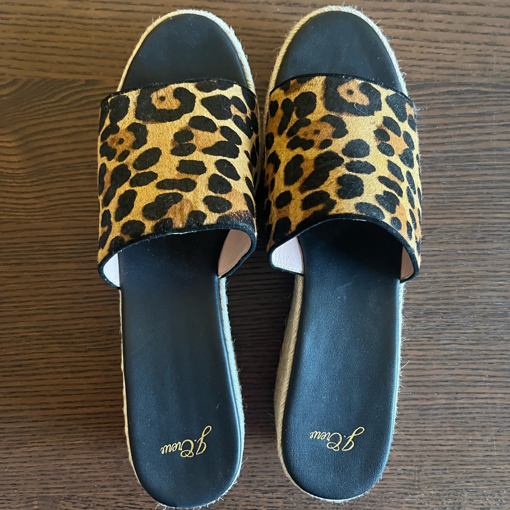 J crew new with tags cheetah sandal wedges